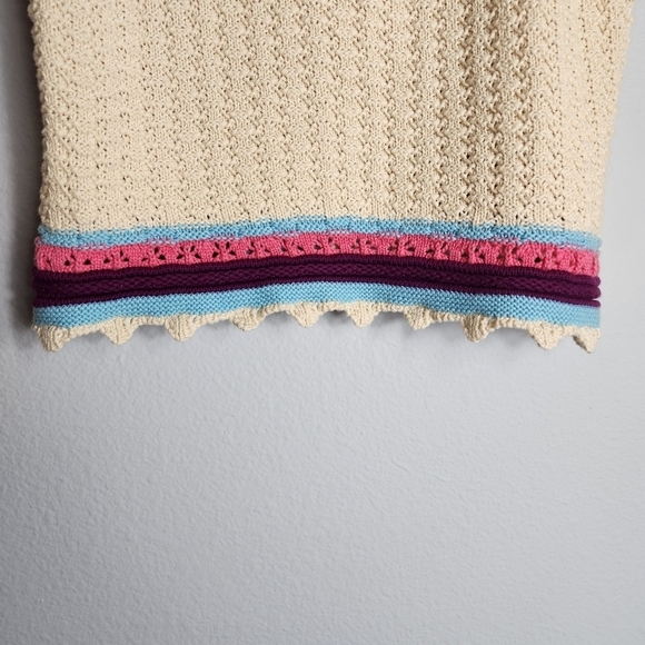 Marc New York Womens Boho Cropped Crochet Tank Top-Size L - Picture 2 of 7